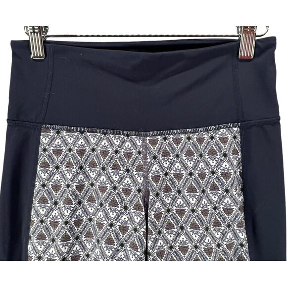 Athleta Leggings Womens S Blue Mosaic Mantra Mesh Capri Activewear Stretch Yoga - Picture 4 of 14